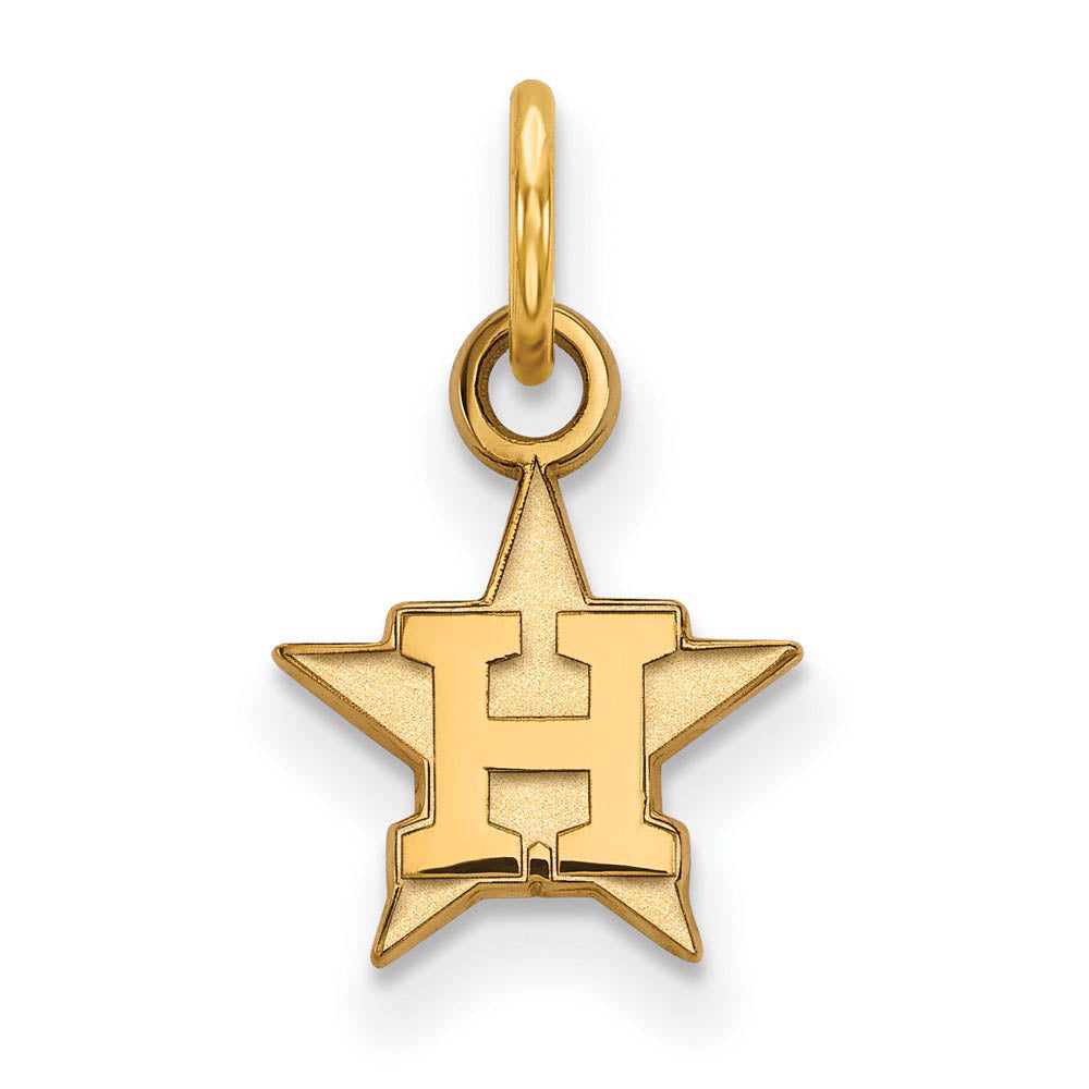 10K Yellow Gold MLB Houston Astros XS (Tiny) H Star Charm, Item P31999 by The Black Bow Jewelry Co.