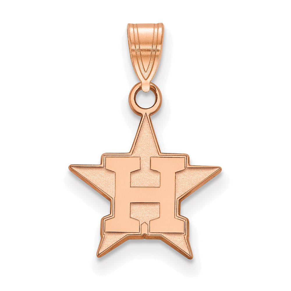 14K Rose Gold MLB Houston Astros Small H Star Pendant, Item P32004 by The Black Bow Jewelry Co.