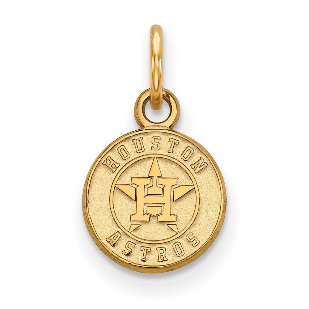 14K Yellow Gold MLB Houston Astros XS (Tiny) Disc Charm, Item P32014 by The Black Bow Jewelry Co.