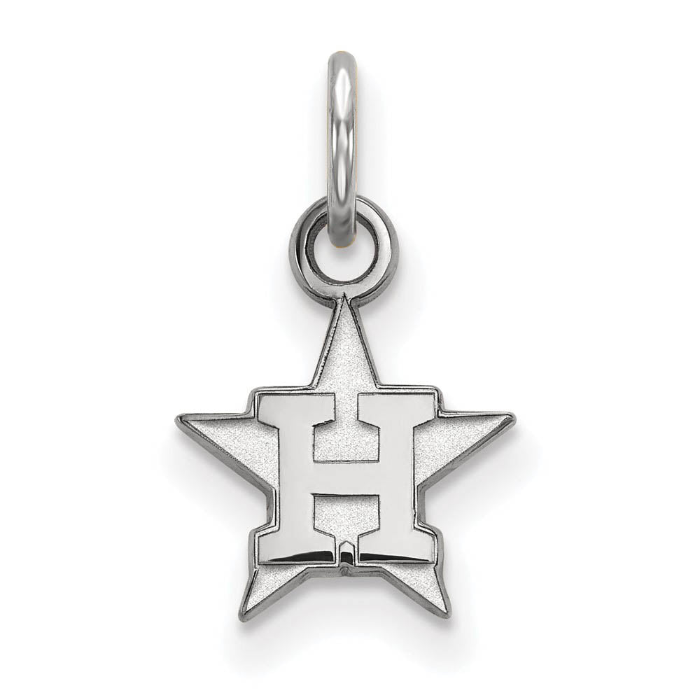 Sterling Silver MLB Houston Astros XS (Tiny) H Star Charm, Item P32042 by The Black Bow Jewelry Co.