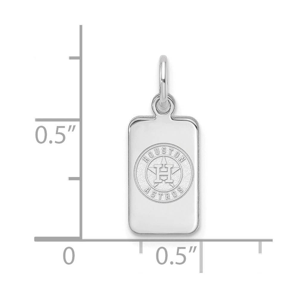 Alternate view of the Sterling Silver MLB Houston Astros XS (Tiny) Tag Charm by The Black Bow Jewelry Co.