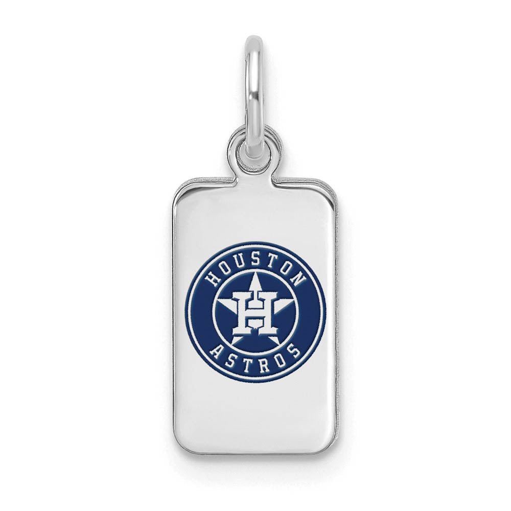 Sterling Silver MLB Houston Astros XS (Tiny) Enamel Tag Charm, Item P32051 by The Black Bow Jewelry Co.