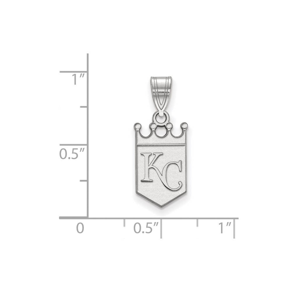 Alternate view of the 10K White Gold MLB Kansas City Royals MD Crown Home Plate Pendant by The Black Bow Jewelry Co.