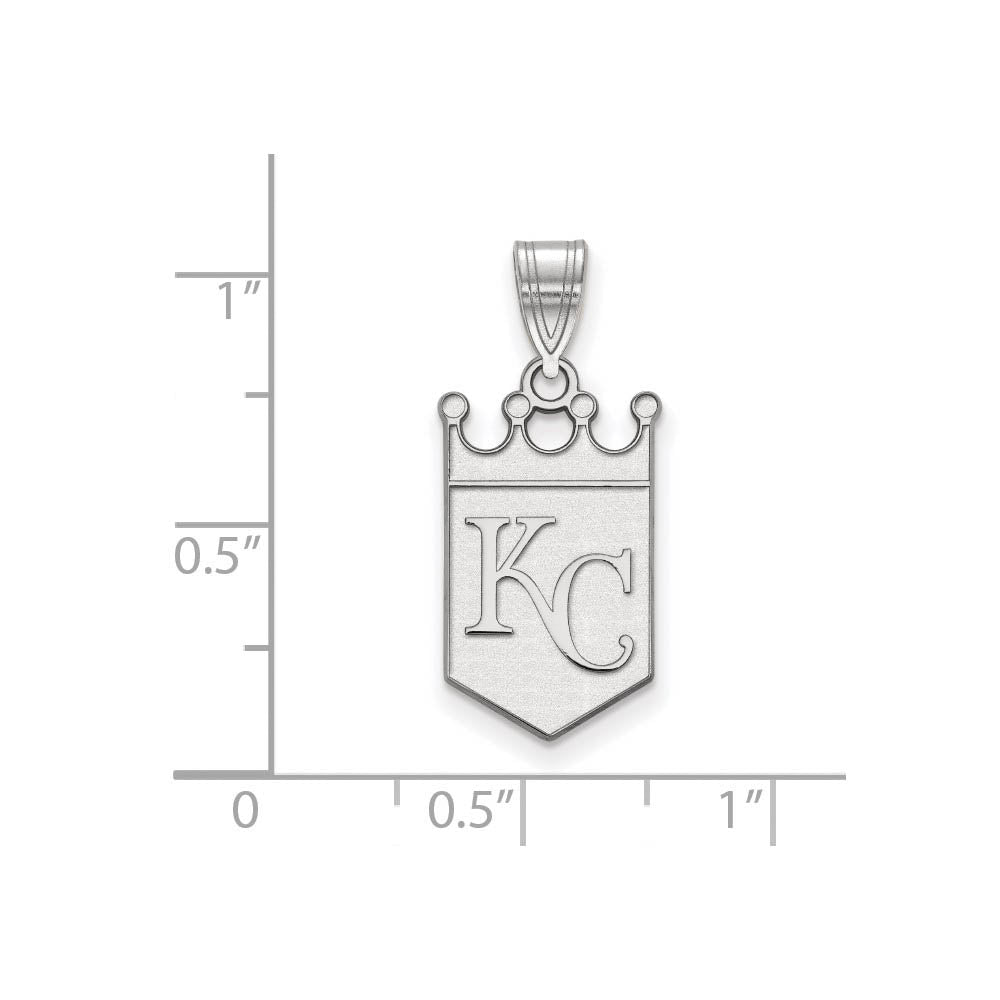 Alternate view of the 10K White Gold MLB Kansas City Royals LG Crown Home Plate Pendant by The Black Bow Jewelry Co.