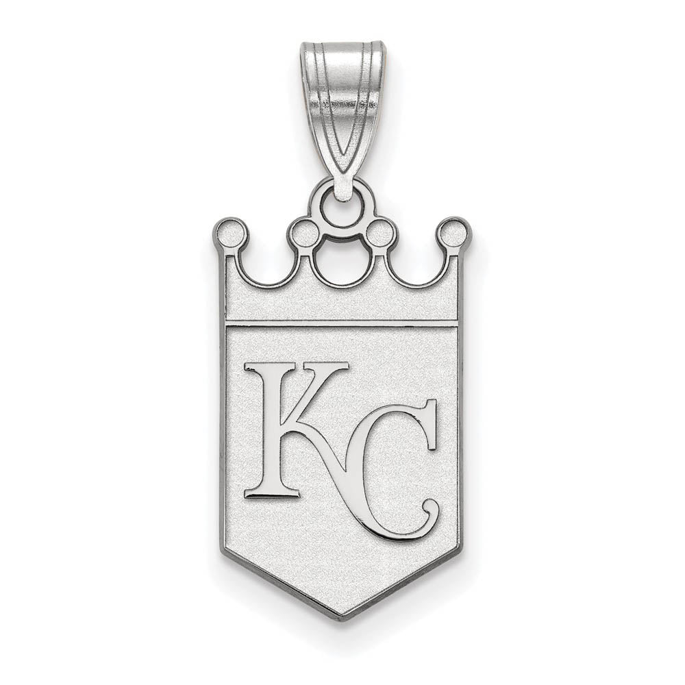 Sterling Silver MLB Kansas City Royals LG Crown Pendant, Item P32110 by The Black Bow Jewelry Co.