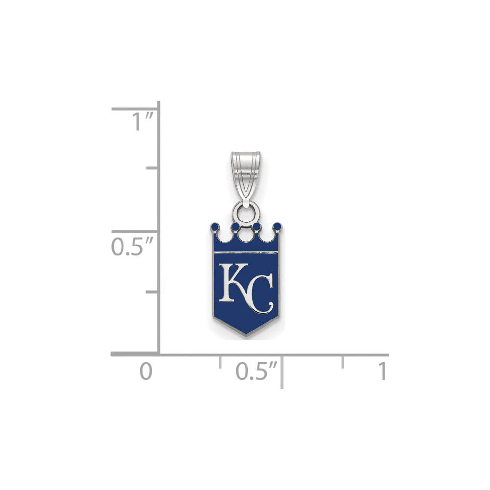 Alternate view of the Sterling Silver MLB Kansas City Royals SM Enamel Crown Pendant by The Black Bow Jewelry Co.