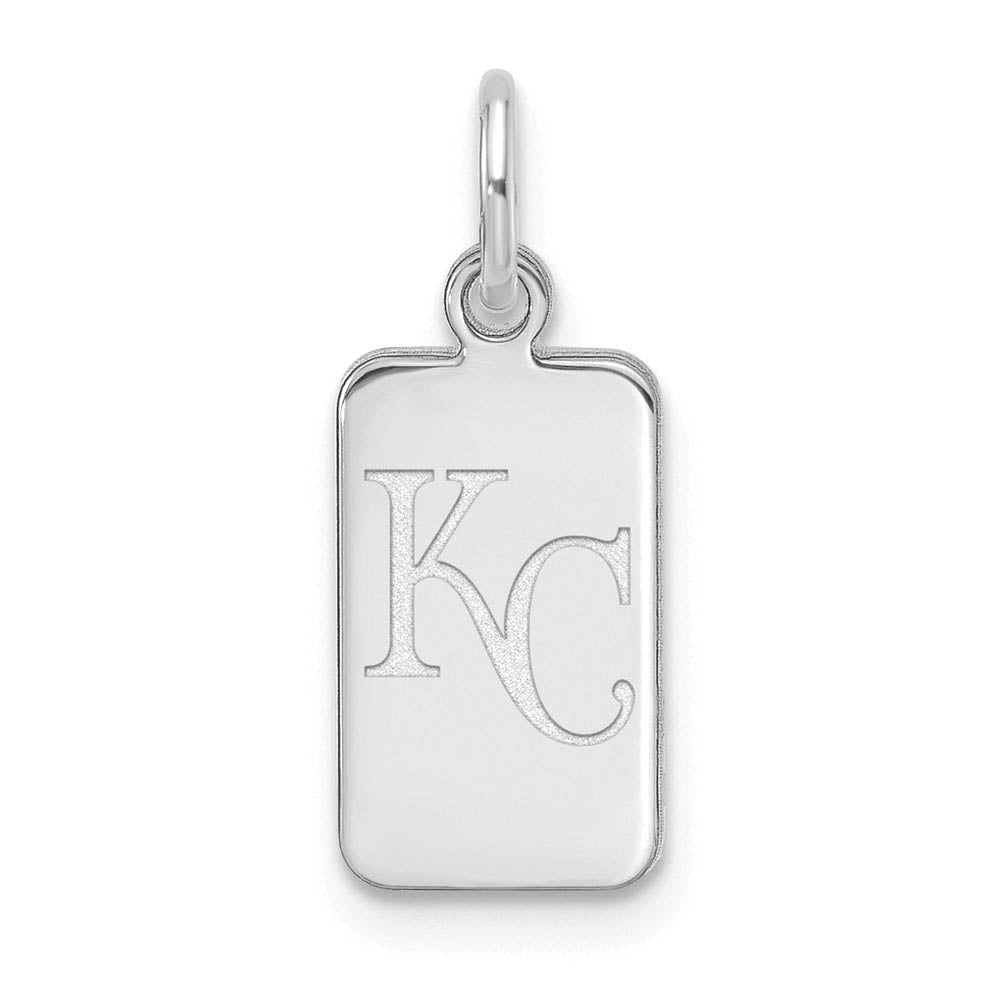 Sterling Silver MLB Kansas City Royals XS (Tiny) Tag Charm, Item P32113 by The Black Bow Jewelry Co.