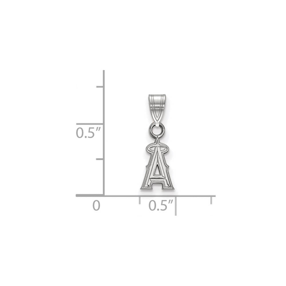 Alternate view of the 10K White Gold MLB Los Angeles Angels XS (Tiny) Letter A Charm by The Black Bow Jewelry Co.