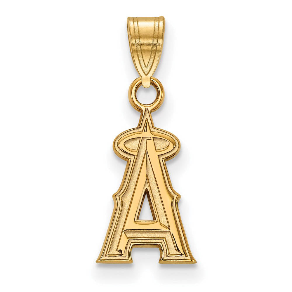 14K Yellow Gold MLB Los Angeles Angels Small Letter A Pendant, Item P32135 by The Black Bow Jewelry Co.
