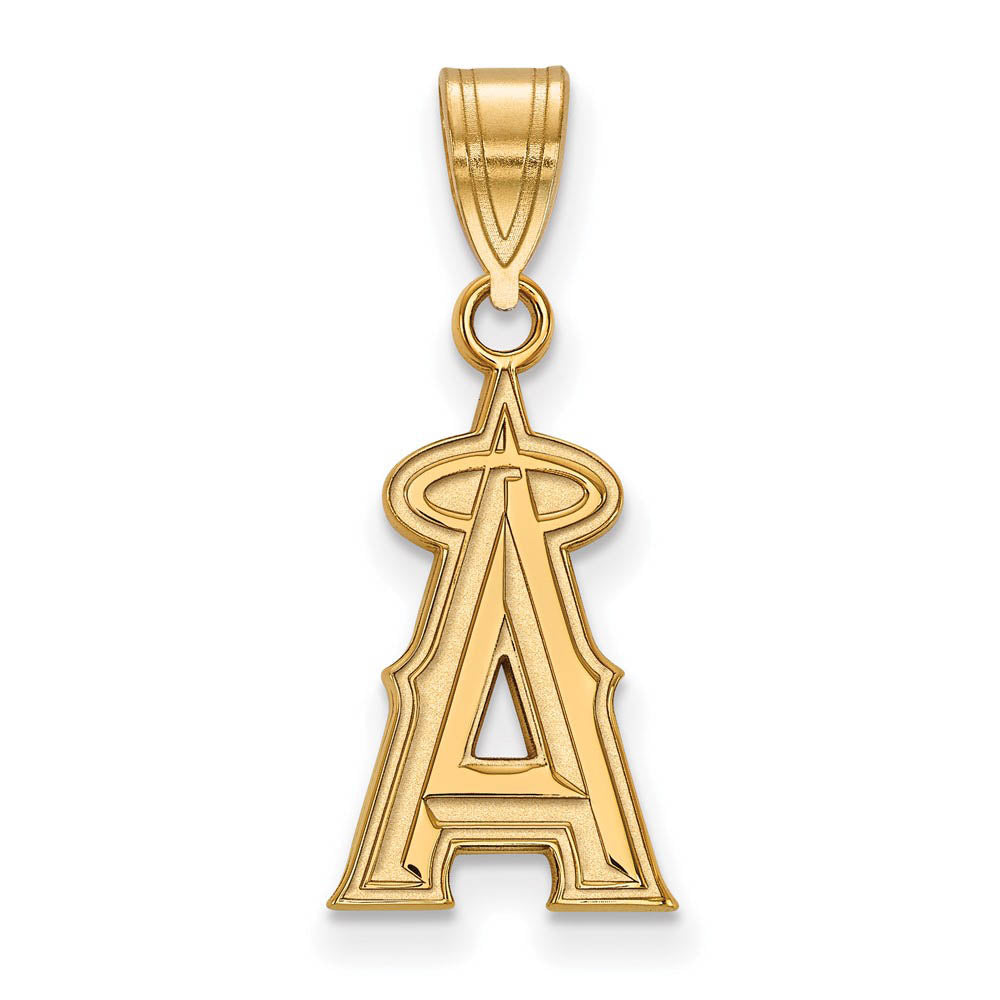 14K Gold Plated Silver MLB Los Angeles Angels MD Letter A Pendant, Item P32141 by The Black Bow Jewelry Co.