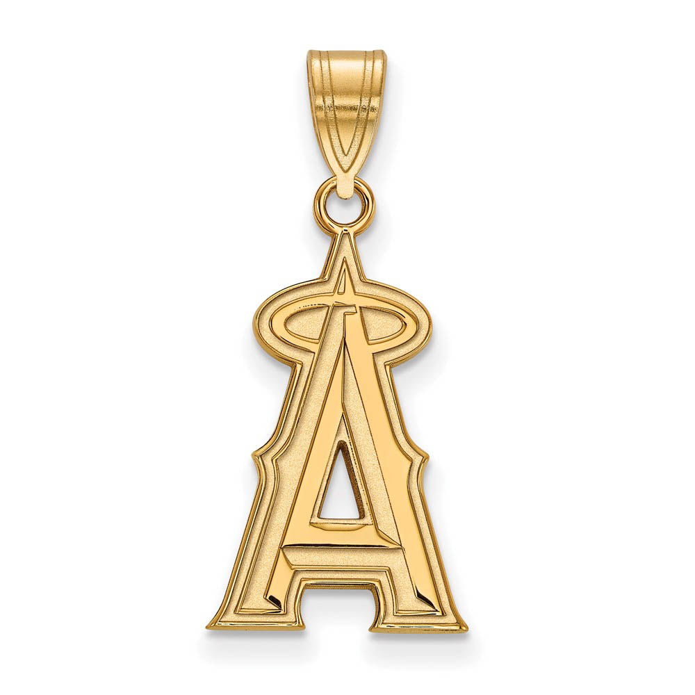 14K Gold Plated Silver MLB Los Angeles Angels LG Letter A Pendant, Item P32142 by The Black Bow Jewelry Co.