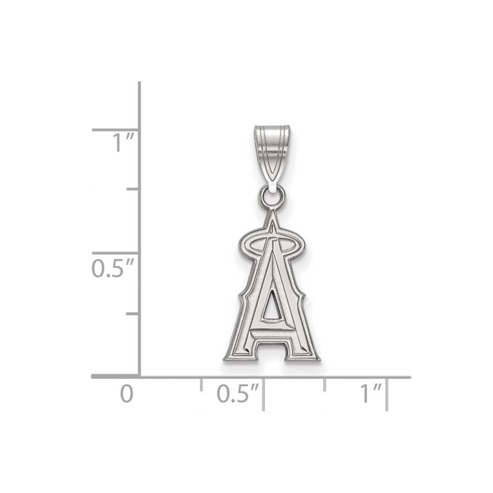 Alternate view of the Sterling Silver MLB Los Angeles Angels Medium Letter A Pendant by The Black Bow Jewelry Co.