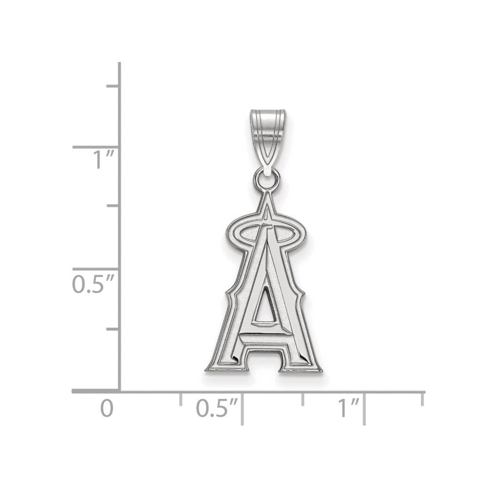 Alternate view of the Sterling Silver MLB Los Angeles Angels Large Letter A Pendant by The Black Bow Jewelry Co.