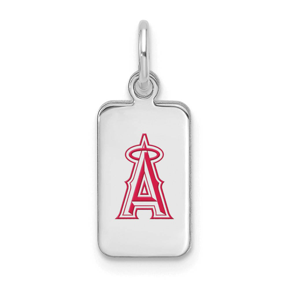 Sterling Silver MLB Los Angeles Angels XS Enamel Tag Charm, Item P32163 by The Black Bow Jewelry Co.