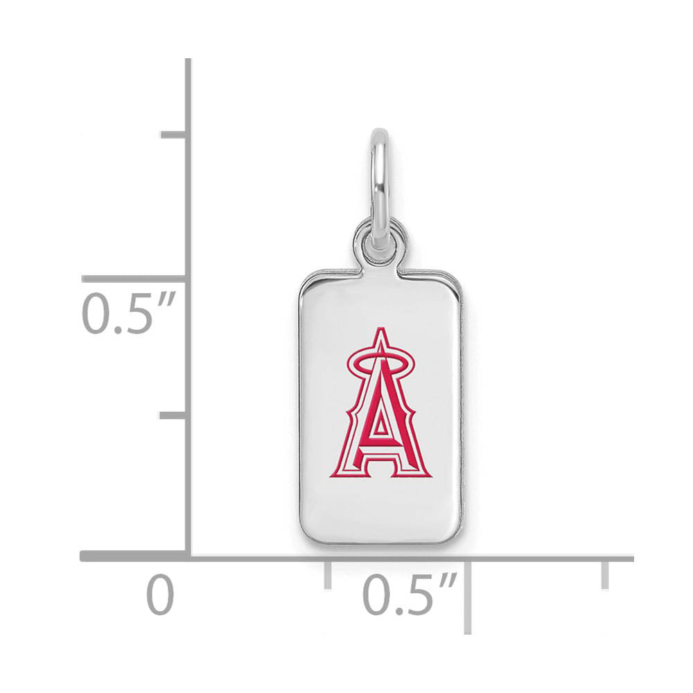 Alternate view of the Sterling Silver MLB Los Angeles Angels XS Enamel Tag Charm by The Black Bow Jewelry Co.
