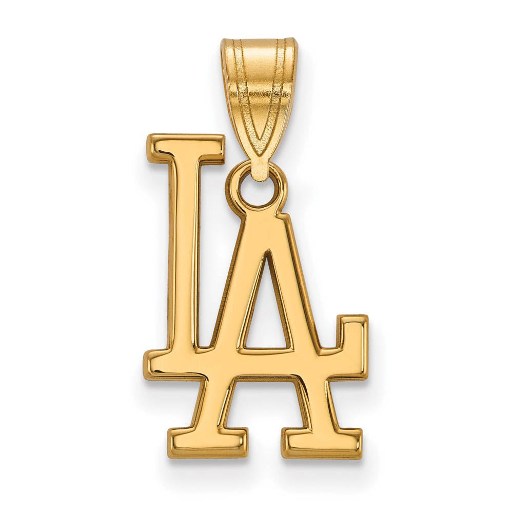 10K Yellow Gold MLB Los Angeles Dodgers L-A Medium Pendant, Item P32175 by The Black Bow Jewelry Co.