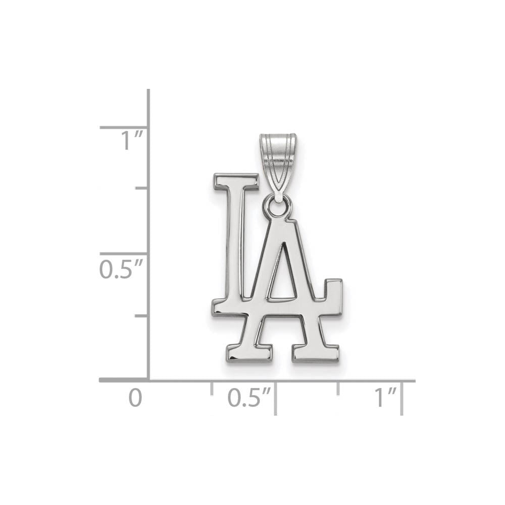 Alternate view of the 14K White Gold MLB Los Angeles Dodgers L-A Large Pendant by The Black Bow Jewelry Co.