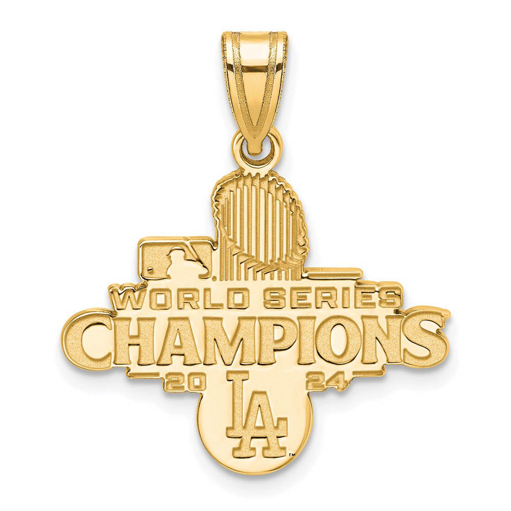 14K Gold Plated Silver 2024 World Series Champions LA Dodgers Pendant, Item P32220 by The Black Bow Jewelry Co.