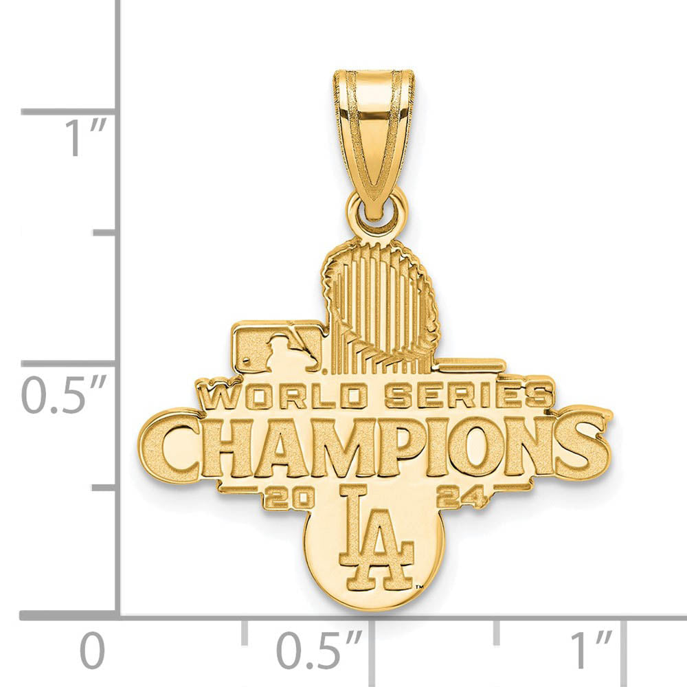 Alternate view of the 14K Gold Plated Silver 2024 World Series Champions LA Dodgers Pendant by The Black Bow Jewelry Co.