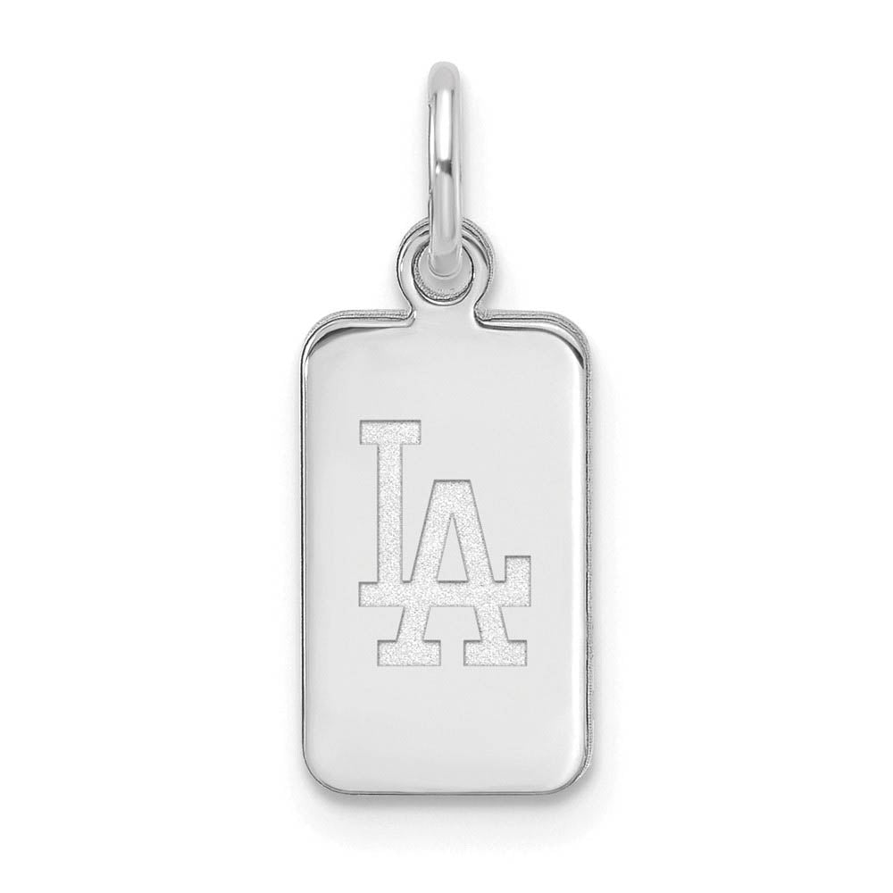 Sterling Silver MLB Los Angeles Dodgers XS (Tiny) Tag Charm, Item P32232 by The Black Bow Jewelry Co.
