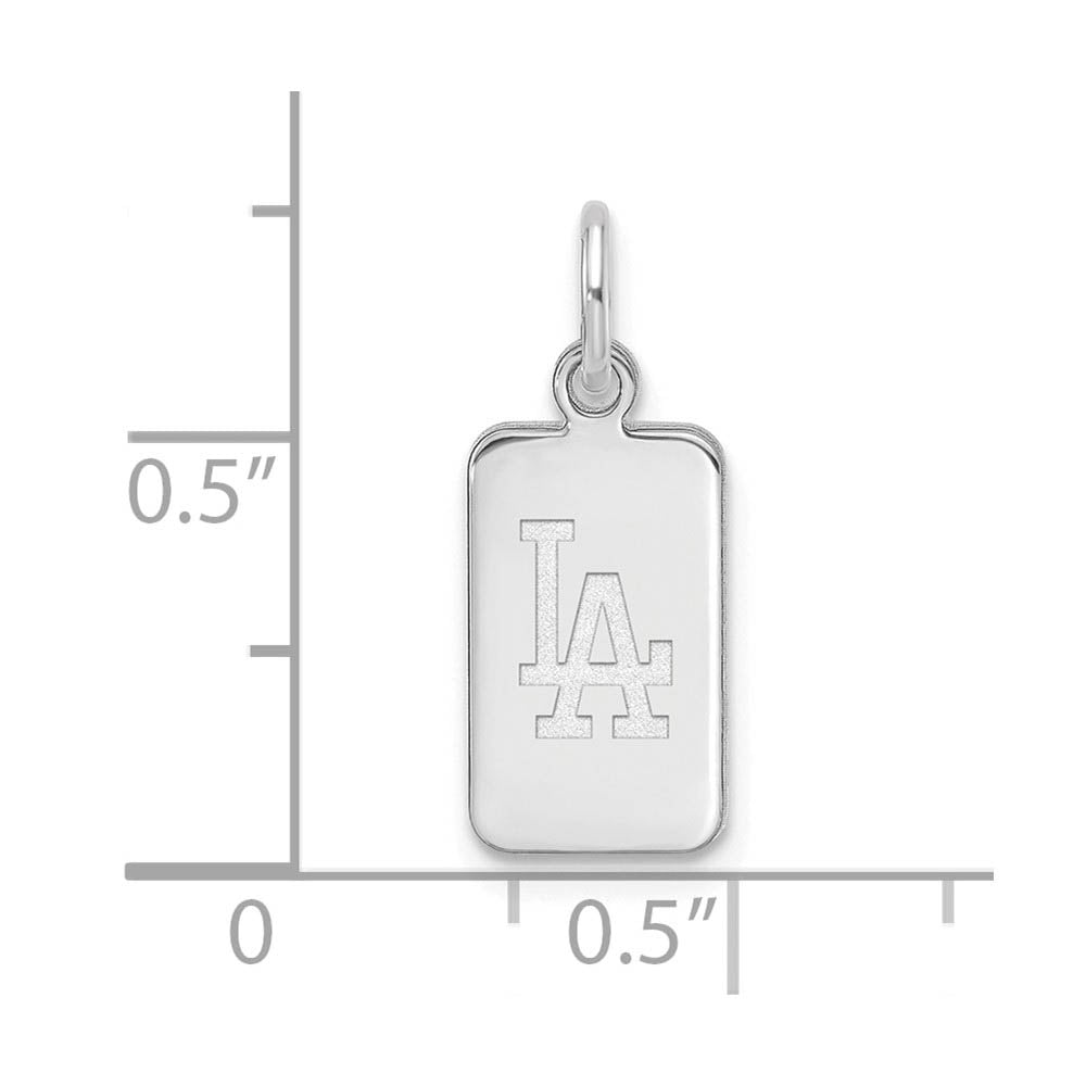 Alternate view of the Sterling Silver MLB Los Angeles Dodgers XS (Tiny) Tag Charm by The Black Bow Jewelry Co.