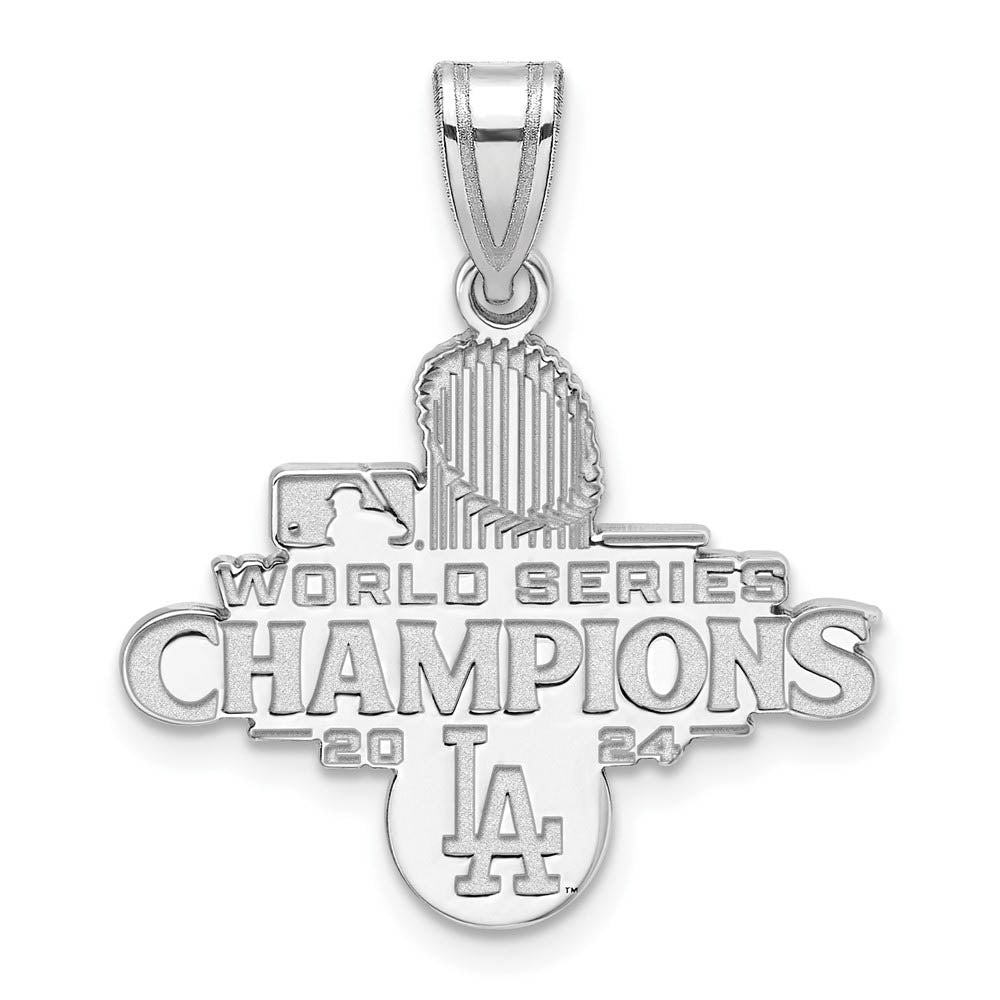 Sterling Silver 2024 World Series Champions LA Dodgers Pendant, Item P32237 by The Black Bow Jewelry Co.