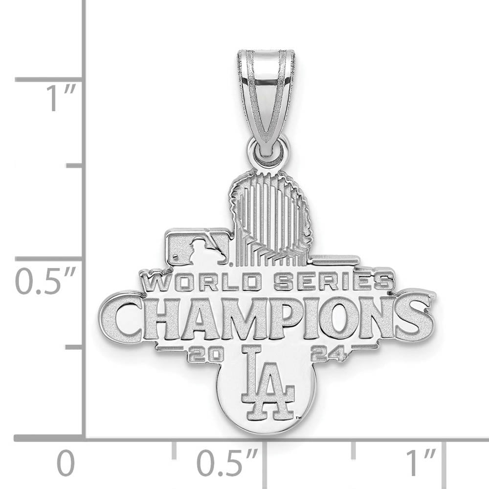 Alternate view of the Sterling Silver 2024 World Series Champions LA Dodgers Pendant by The Black Bow Jewelry Co.