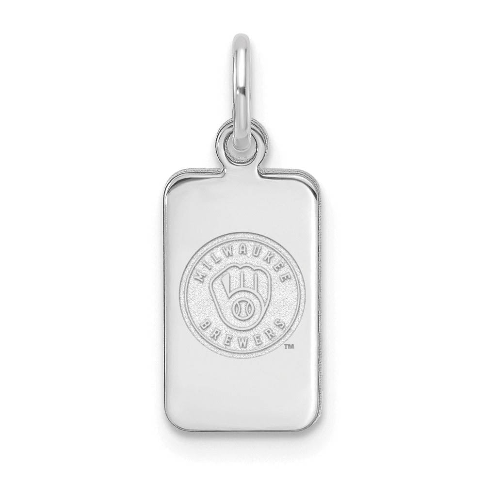 Sterling Silver MLB Milwaukee Brewers XS (Tiny) Tag Charm, Item P32361 by The Black Bow Jewelry Co.