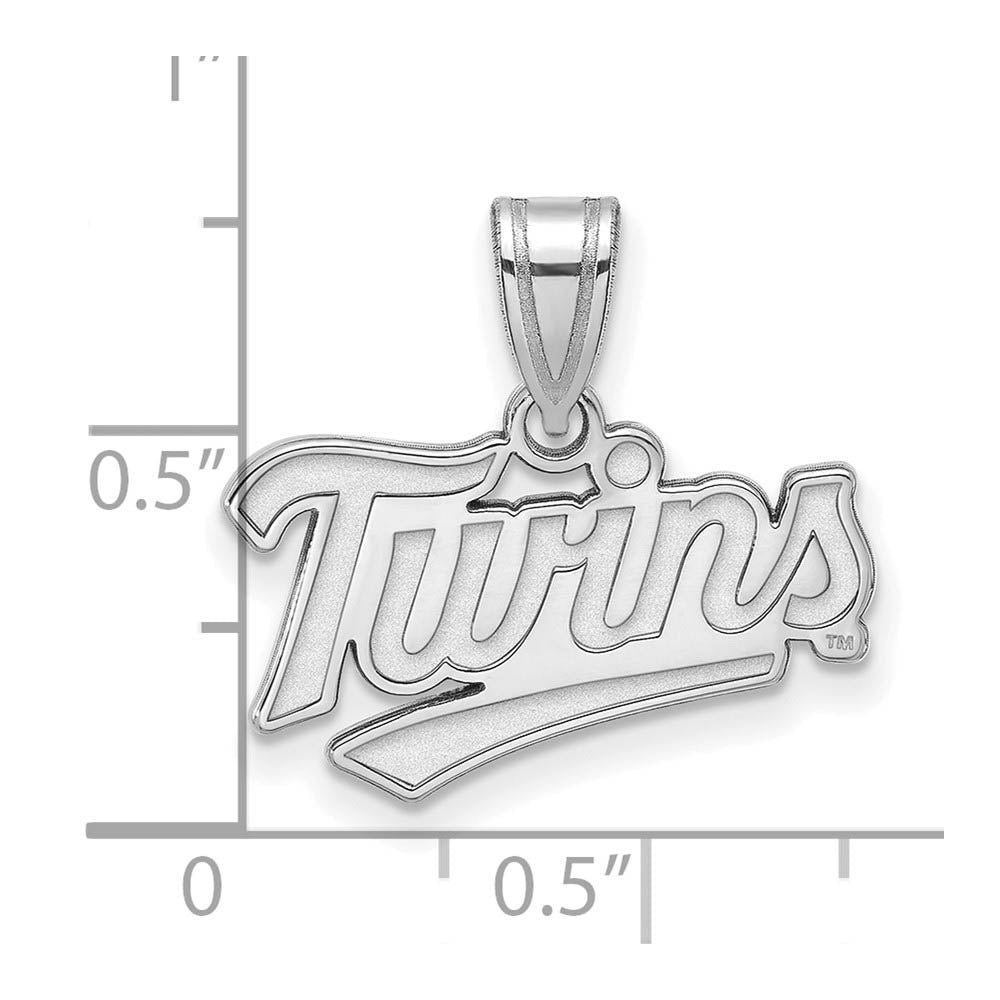 Alternate view of the Sterling Silver MLB Minnesota Twins Small Script Pendant by The Black Bow Jewelry Co.