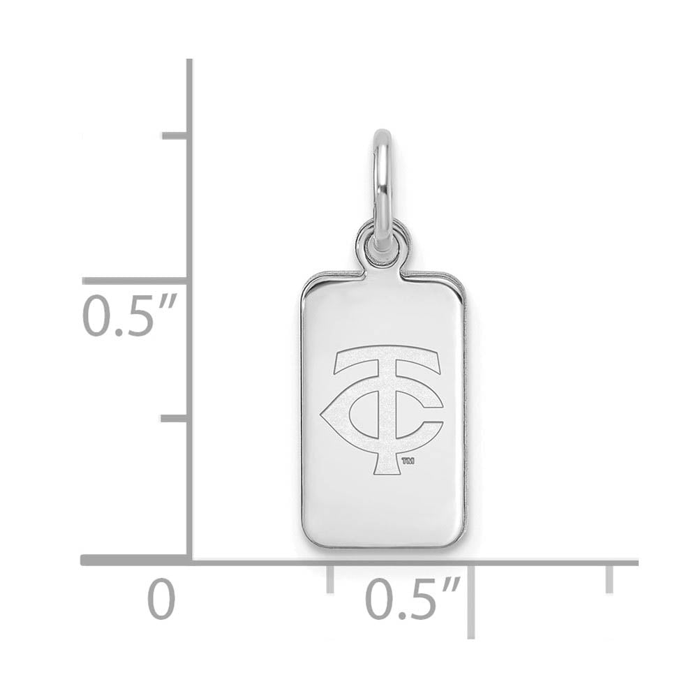 Alternate view of the Sterling Silver MLB Minnesota Twins XS (Tiny) TC Tag Charm by The Black Bow Jewelry Co.