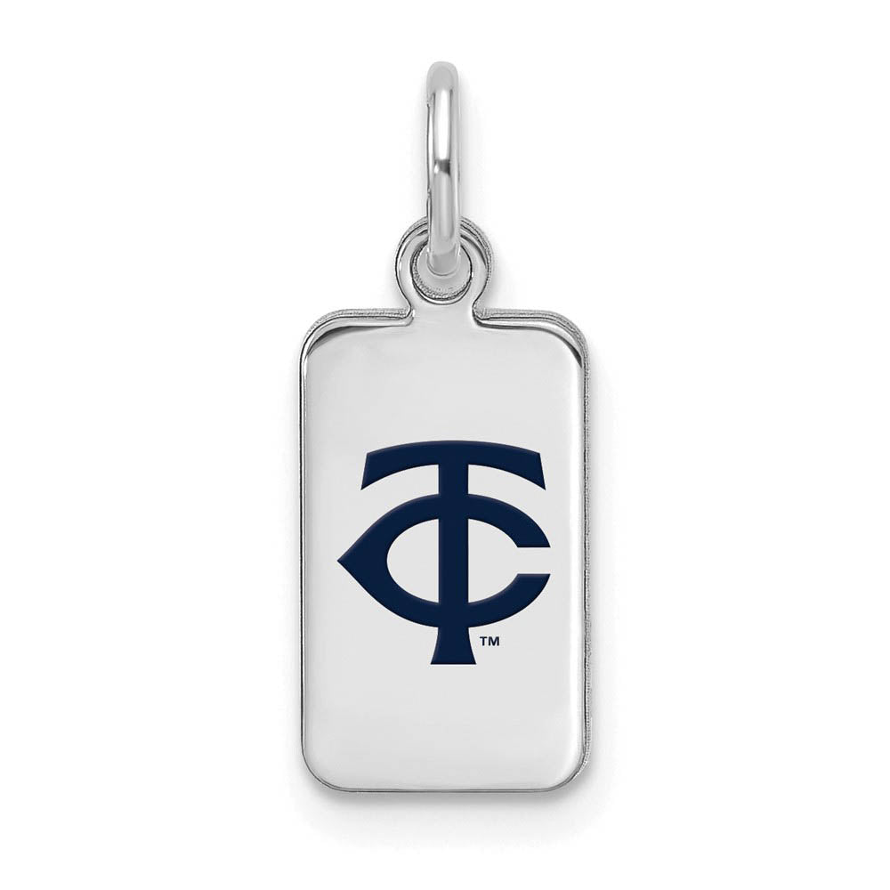 Sterling Silver MLB Minnesota Twins XS (Tiny) Enamel Tag Charm, Item P32431 by The Black Bow Jewelry Co.