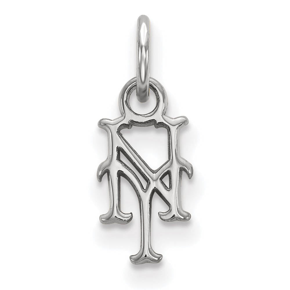 14K White Gold MLB New York Mets XS (Tiny) Charm, Item P32462 by The Black Bow Jewelry Co.