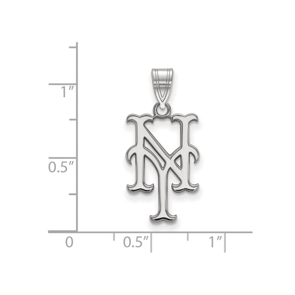 Alternate view of the Sterling Silver MLB New York Mets Large Pendant by The Black Bow Jewelry Co.