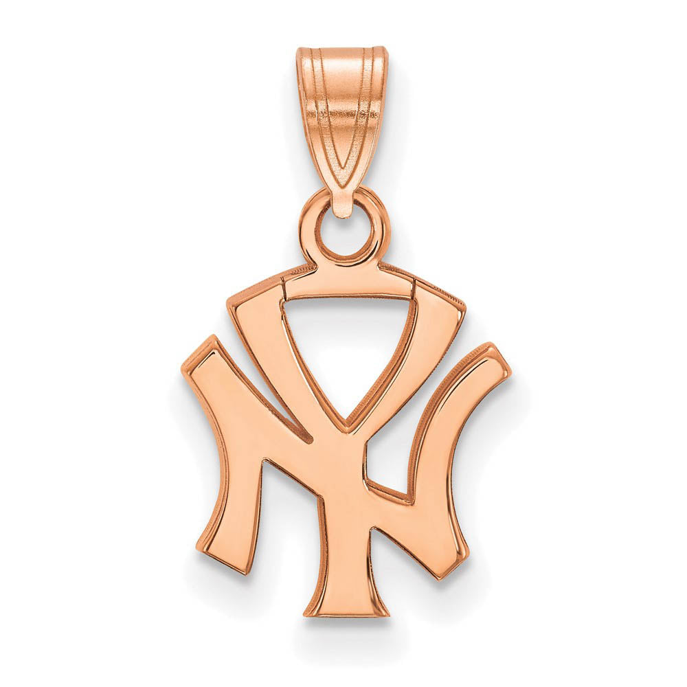 14K Rose Gold MLB New York Yankees Small Pendant Black Bow