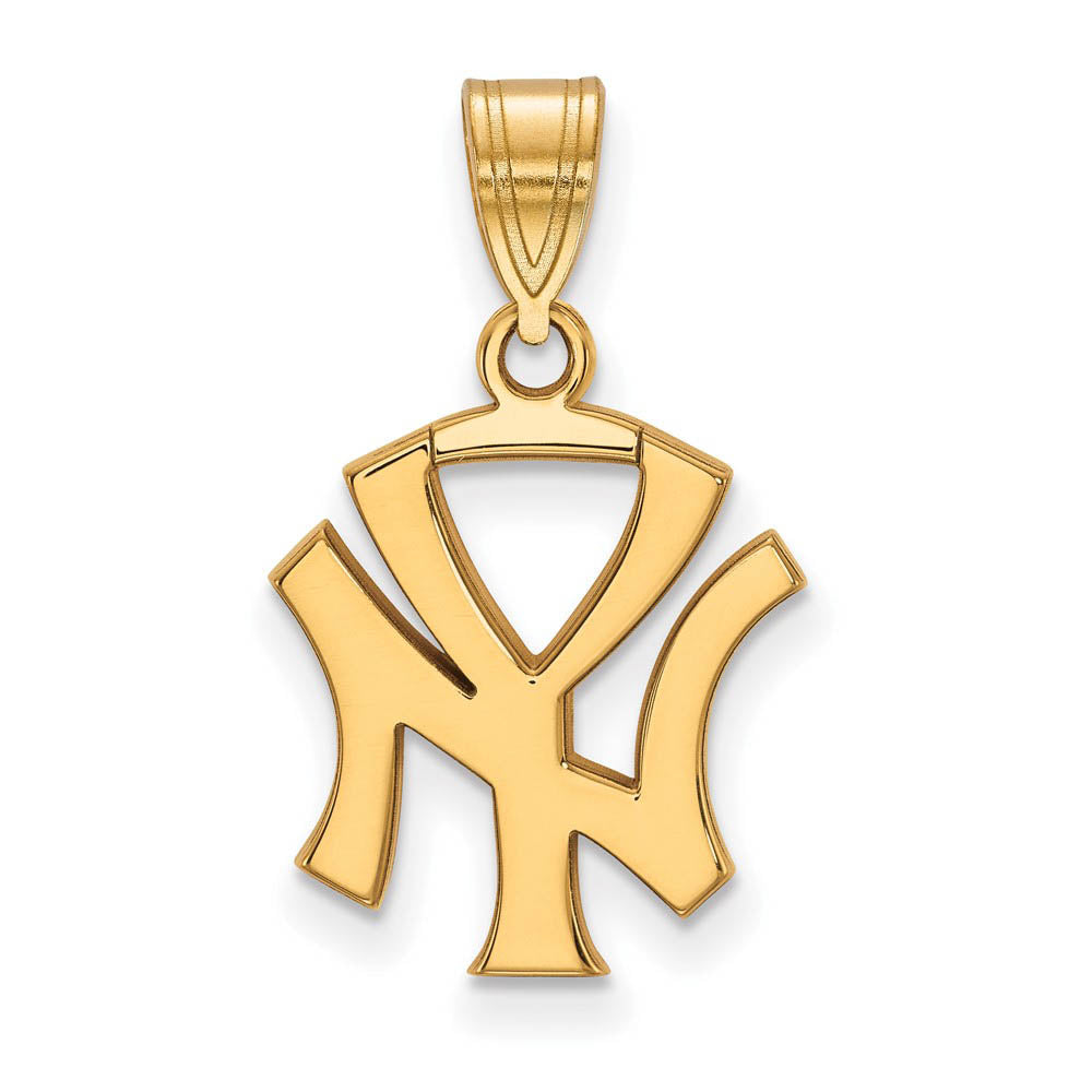 14K Yellow Gold MLB New York Yankees Medium Pendant, Item P32569 by The Black Bow Jewelry Co.