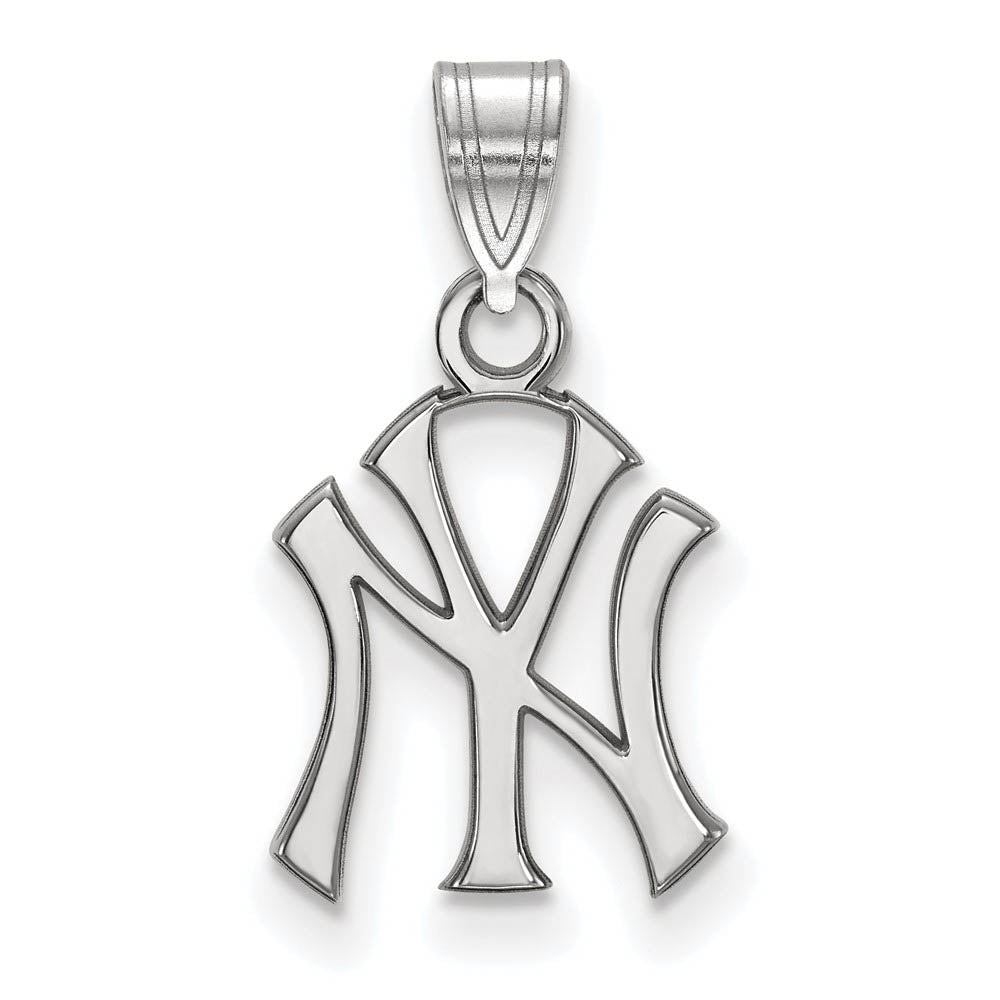 Sterling Silver MLB New York Yankees Small Pendant, Item P32604 by The Black Bow Jewelry Co.