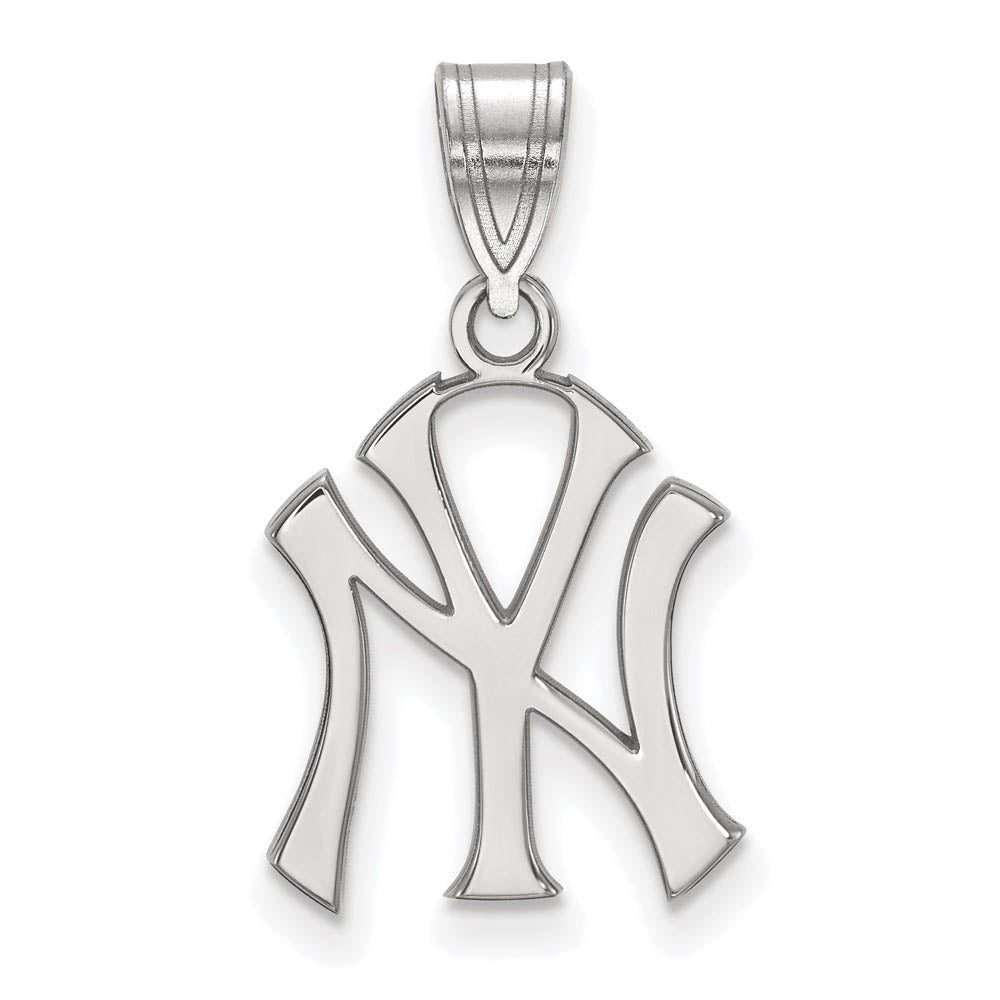 Sterling Silver MLB New York Yankees Medium Pendant, Item P32605 by The Black Bow Jewelry Co.