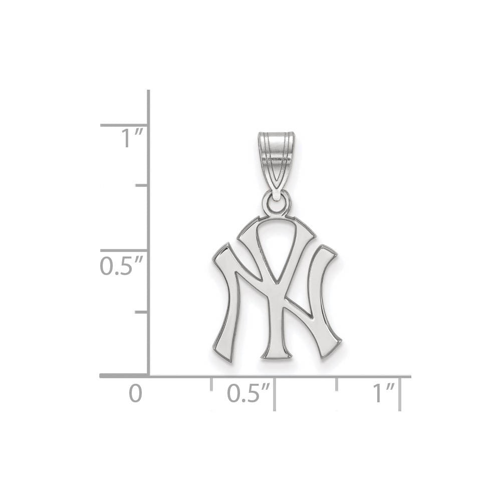 Alternate view of the Sterling Silver MLB New York Yankees Medium Pendant by The Black Bow Jewelry Co.