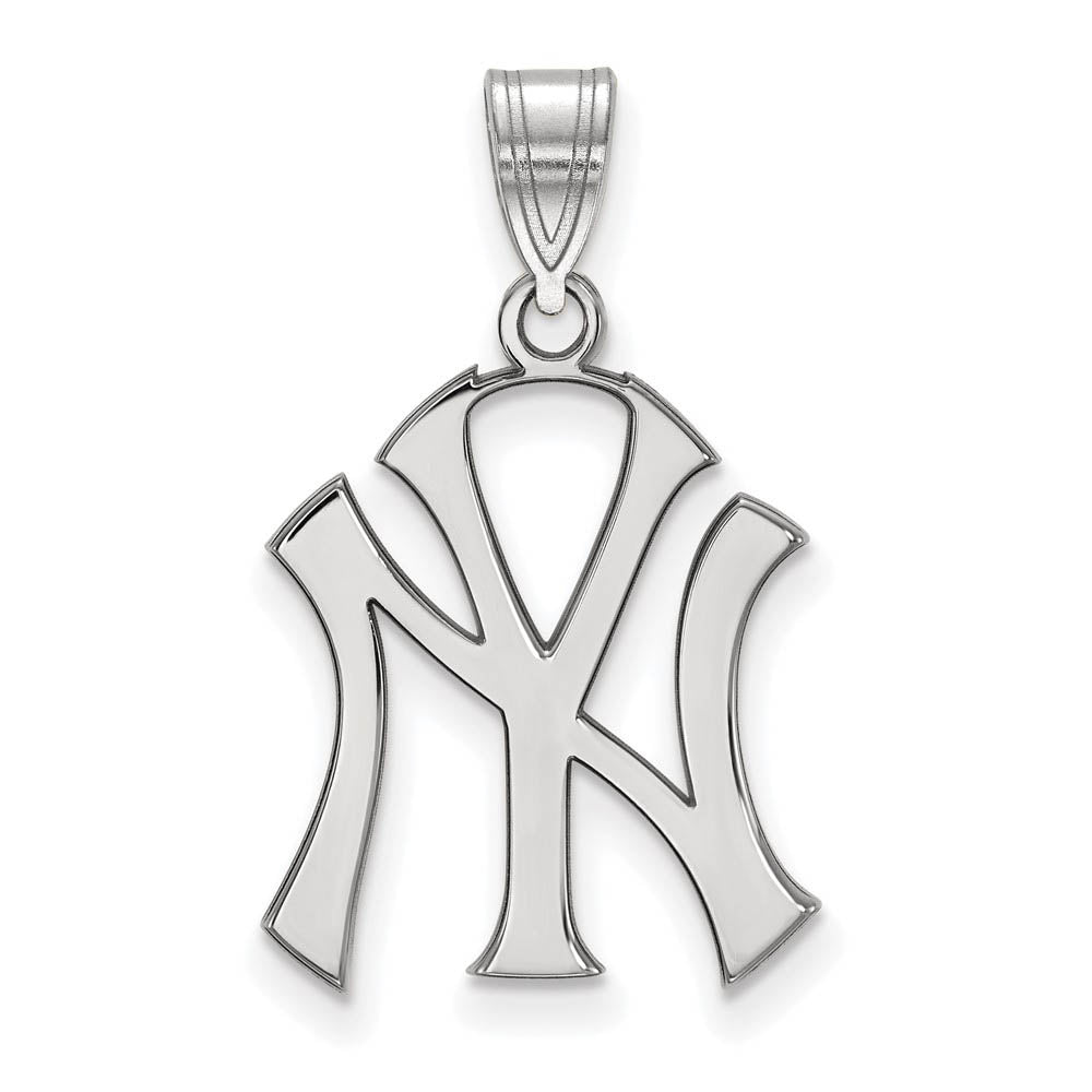 Sterling Silver MLB New York Yankees Large Pendant, Item P32606 by The Black Bow Jewelry Co.