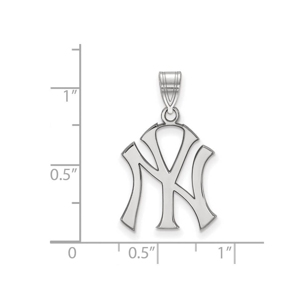 Alternate view of the Sterling Silver MLB New York Yankees Large Pendant by The Black Bow Jewelry Co.