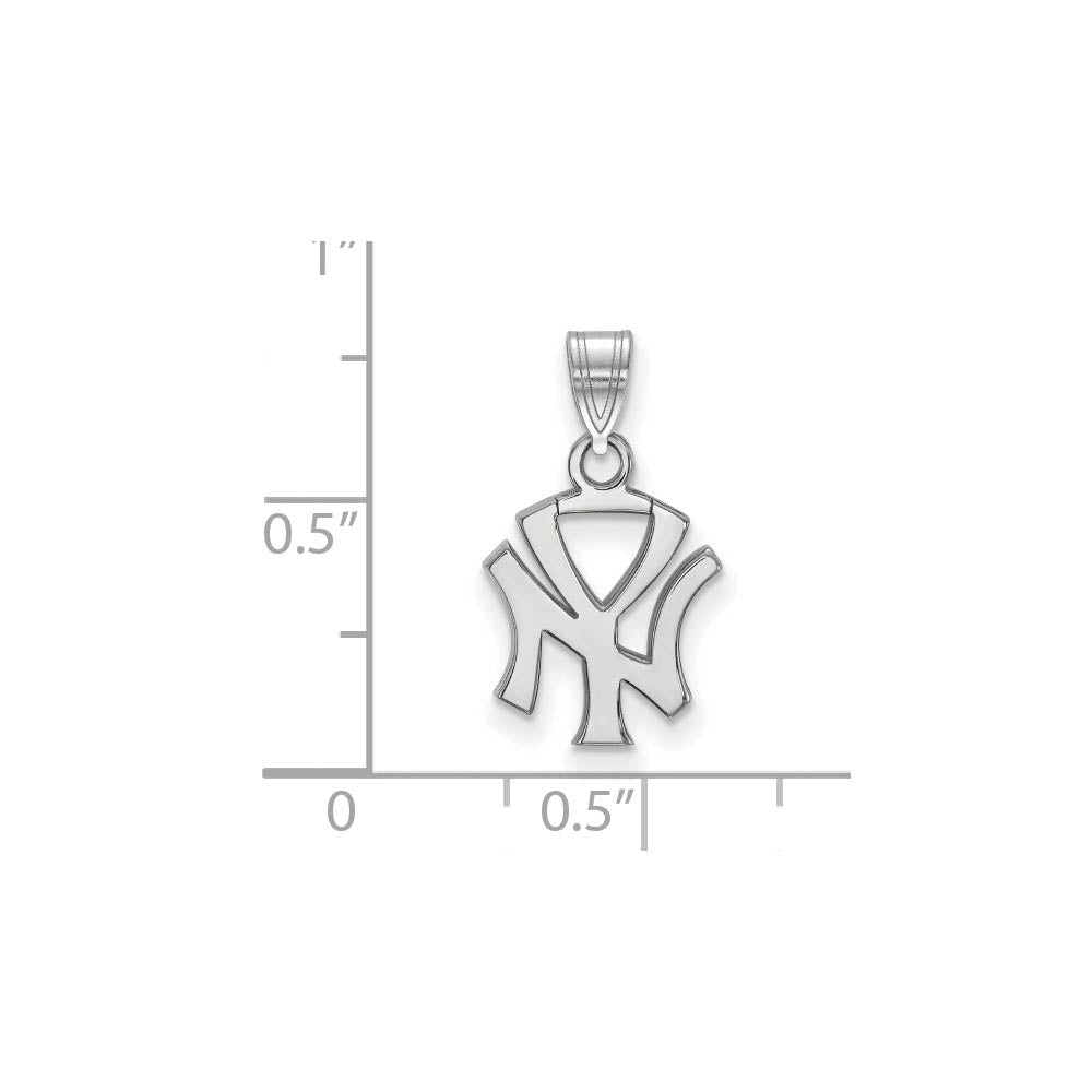 Alternate view of the Sterling Silver MLB New York Yankees Small N-Y Pendant by The Black Bow Jewelry Co.