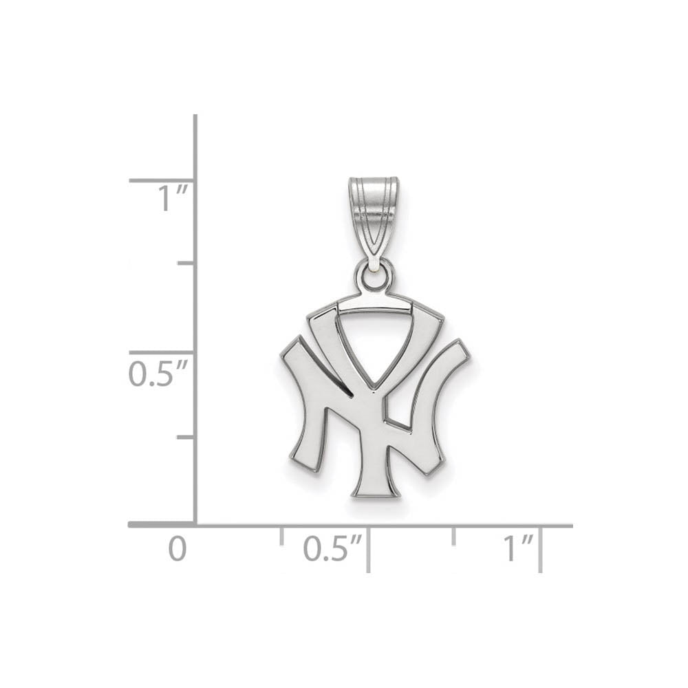 Alternate view of the Sterling Silver MLB New York Yankees Medium N-Y Pendant by The Black Bow Jewelry Co.