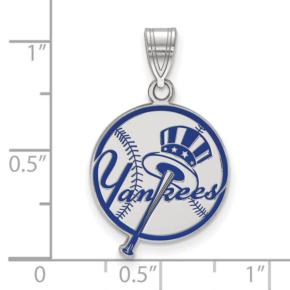 Alternate view of the Sterling Silver MLB New York Yankees MD Top Hat Enamel Pendant by The Black Bow Jewelry Co.