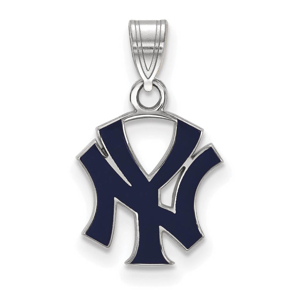 Sterling Silver MLB New York Yankees SM Enamel N-Y Pendant, Item P32624 by The Black Bow Jewelry Co.