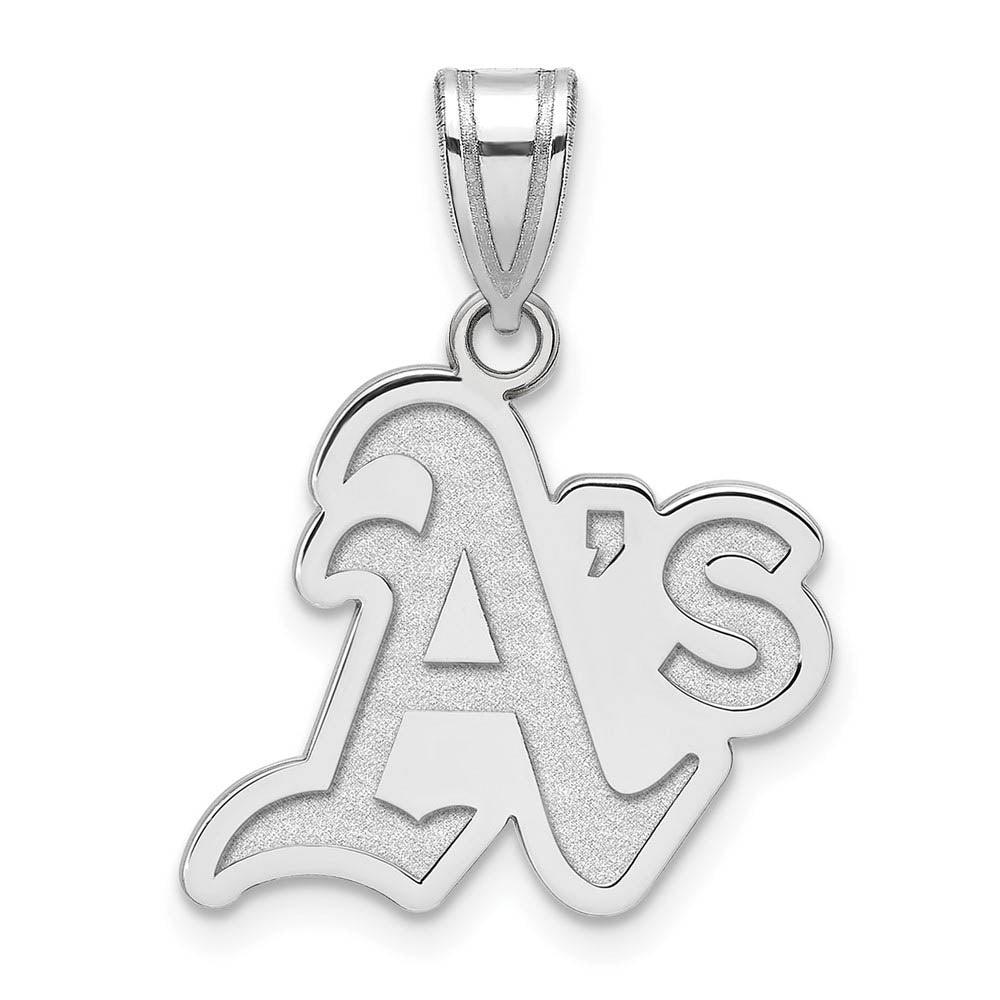 Sterling Silver MLB Oakland Athletics Medium Logo Pendant, Item P32671 by The Black Bow Jewelry Co.