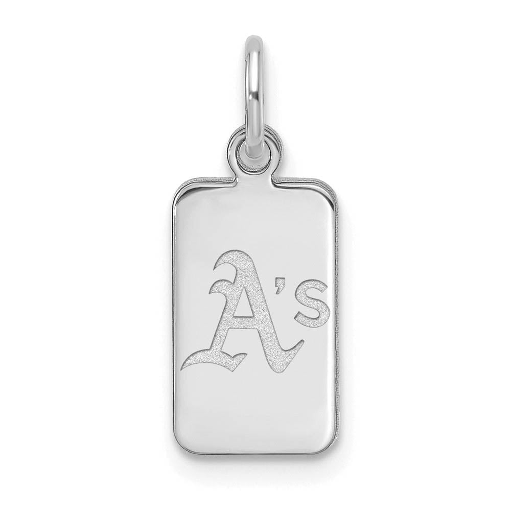 Sterling Silver MLB Oakland Athletics XS (Tiny) Tag Charm, Item P32676 by The Black Bow Jewelry Co.