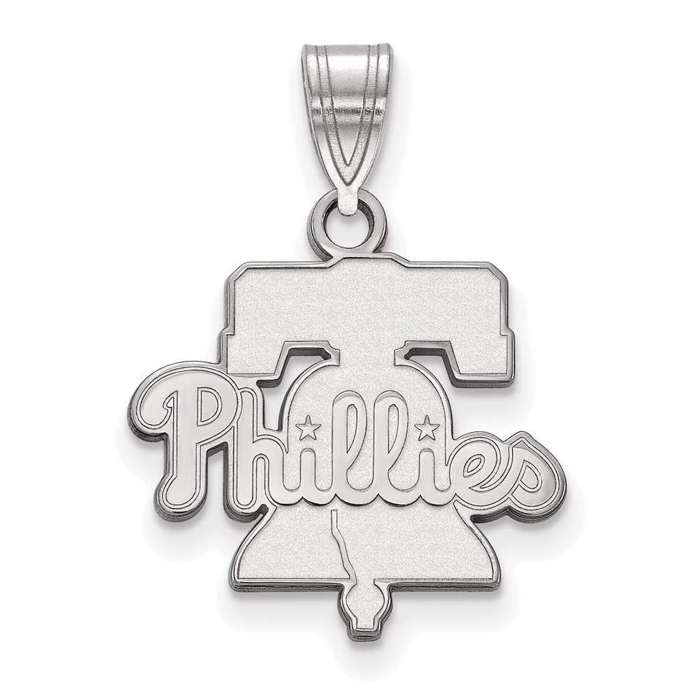 10K White Gold MLB Philadelphia Phillies Liberty Bell Medium Pendant, Item P32683 by The Black Bow Jewelry Co.