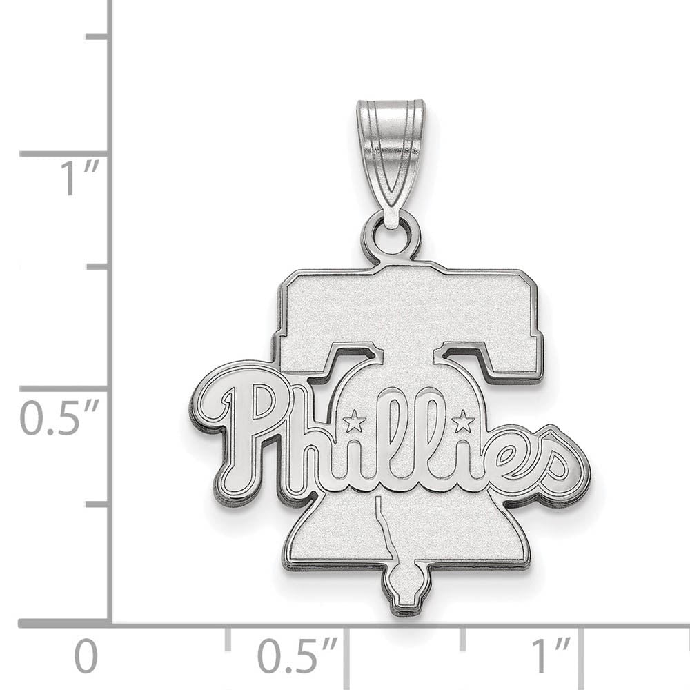 Alternate view of the 14K White Gold MLB Philadelphia Phillies Liberty Bell Large Pendant by The Black Bow Jewelry Co.