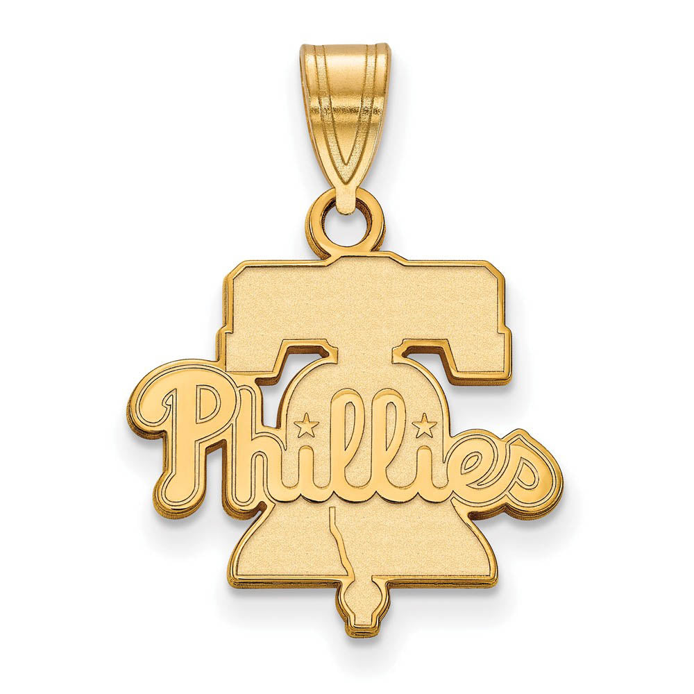 14K Yellow Gold MLB Philadelphia Phillies Liberty Bell Medium Pendant, Item P32708 by The Black Bow Jewelry Co.