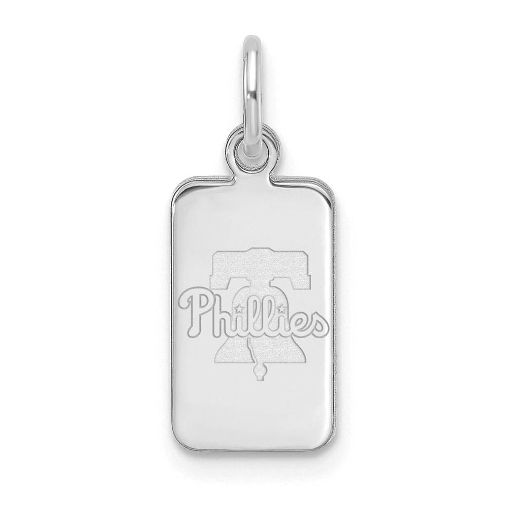 Sterling Silver MLB Philadelphia Phillies XS (Tiny) Tag Charm, Item P32742 by The Black Bow Jewelry Co.